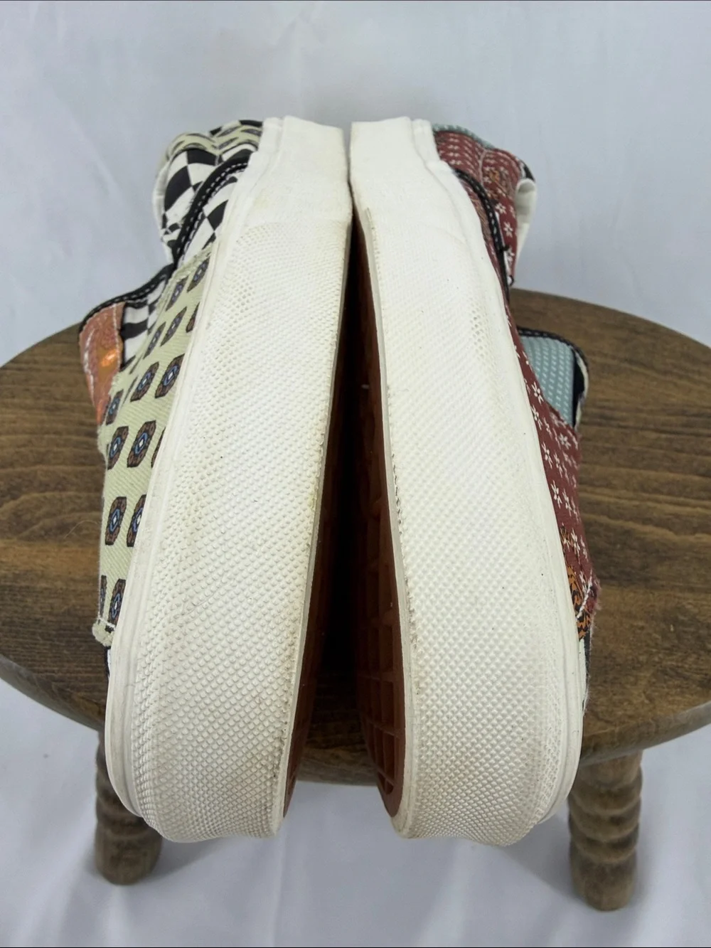 Vans Classic Tiger Patchwork Slip-On Loafers Sneakers, W 8.5, M 7